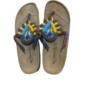 Adult Beaded Sandals - Multicolor